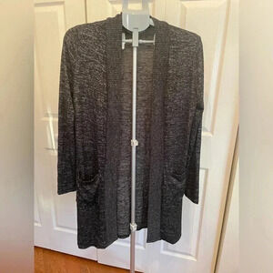 Lildy open front black‎ heather Cardigan size S-M #152